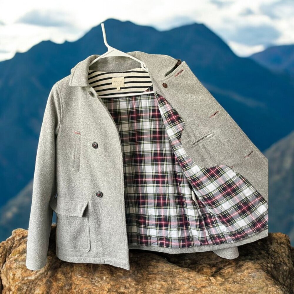 GIRLS COAT WITH HOODIE - GRAY - NANOS - Size 14 - Picture 3 of 7